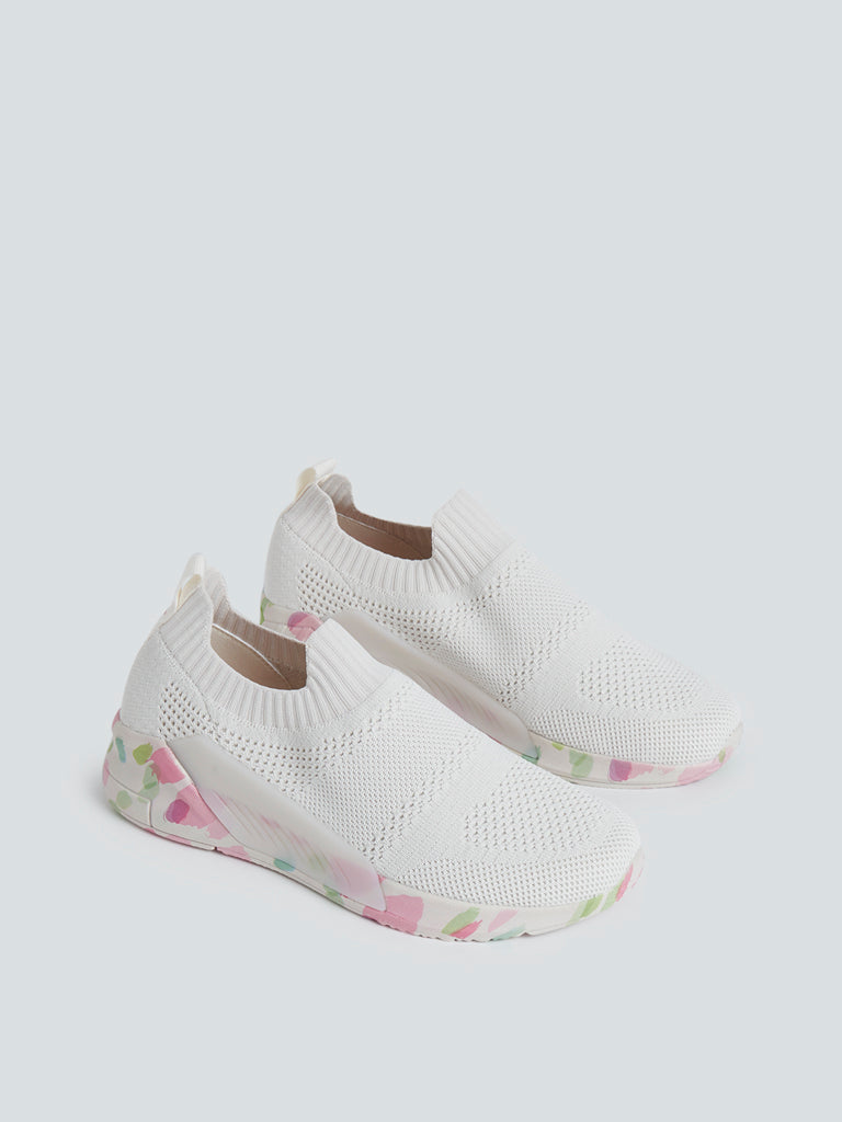 LUNA BLU Light Taupe Knitted Sneakers